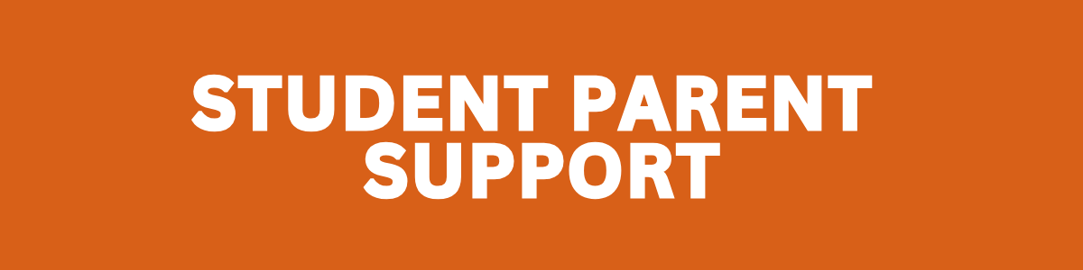 Student parent support on an orange background